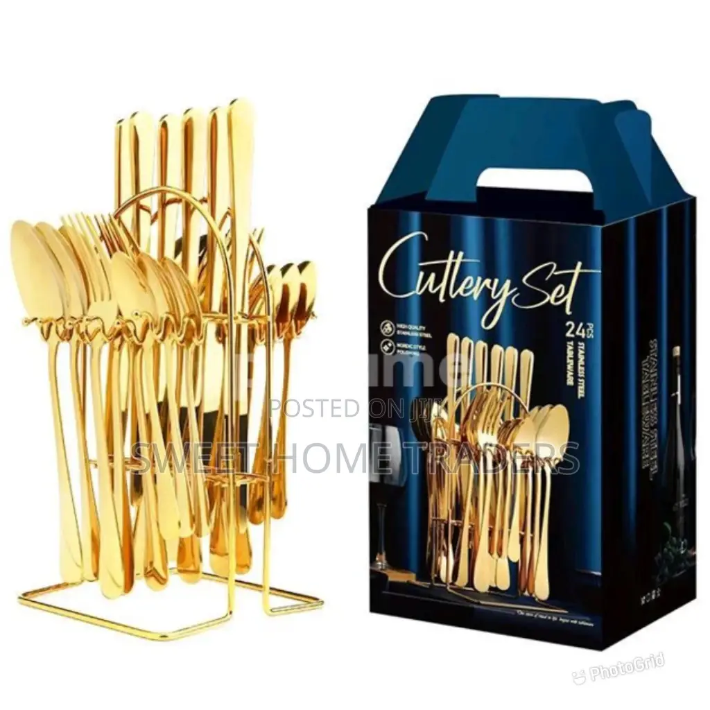 *24pc Cutlery Set (Gold Colour
