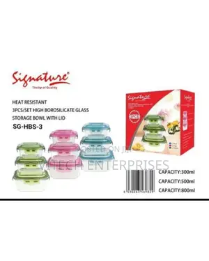 Set Of 3 Glass Storage Bowls
