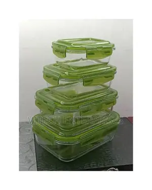 4pcs Glass Storage Bowls With Lid