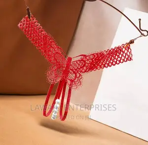 Butterfly Design Thong With Pearls
