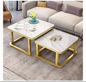 *Tempered Glass Square Nesting Table