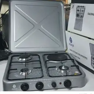 Nunix Table Top Cooker 3gas+1 Electric Burner Stove: