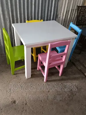 Kindergarten Set, 4 Chairs and a Table.