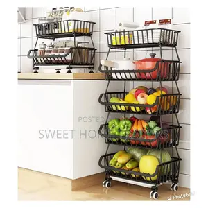 5layer Mettalic Advanced Foldable Fruit Rack