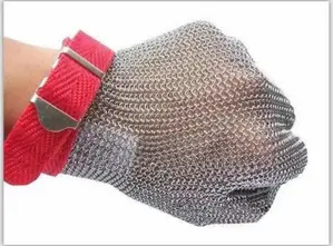 Plastic Belt Stainless Steel Mesh Glove Cut Resistant