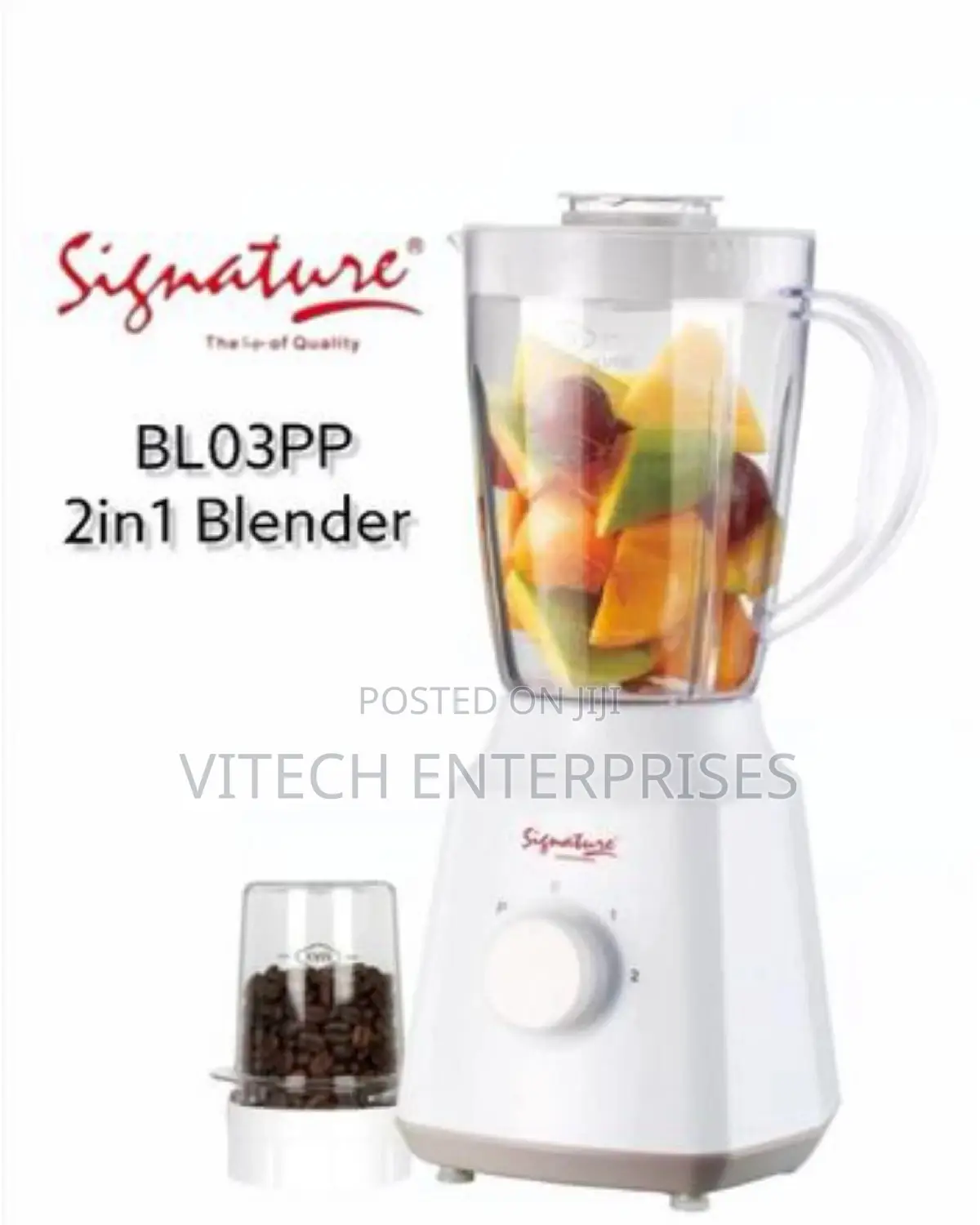 Signature 2 in 1 Blender With Unbreakable Jar Grinder