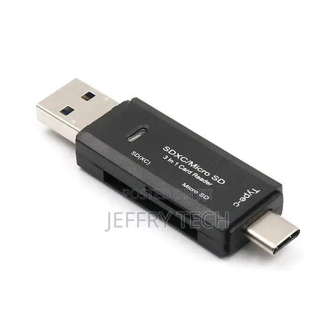 3in1 Type C Micro USB OTG Card Adapter USB-C Reader Flash