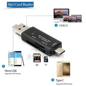 3in1 Type C Micro USB OTG Card Adapter USB-C Reader Flash