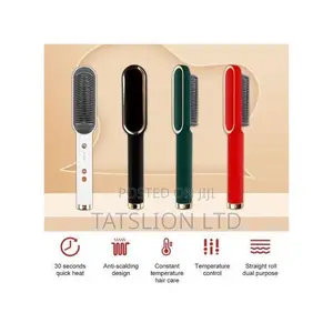 Electric Hair Straightener Brush Iron Hot Comb New