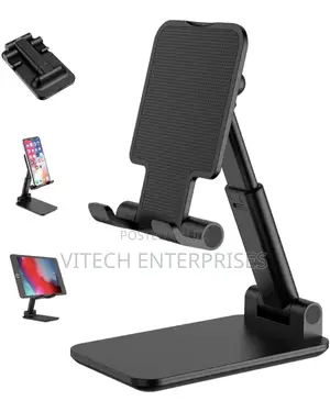 Desktop Foldable Telescopic Phone Holder - Black