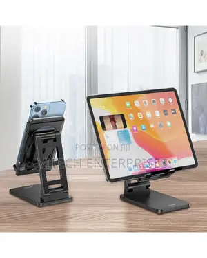 Desktop Foldable Telescopic Phone Holder - Black