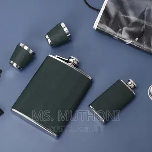 2 Portable Flagon Hip Flask Set With 2 Tot Glasses Funnel