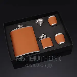 2 Portable Hip Flask Set With 2 Tot Glasses and Funnel*
