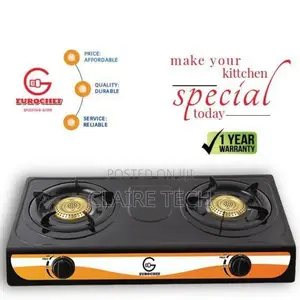Eurochef 2 Burner Mettalic Cooker - Black 