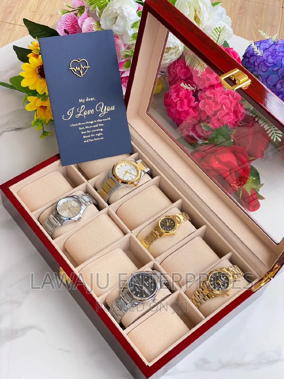 Wooden Watch Organizer Gift Pack