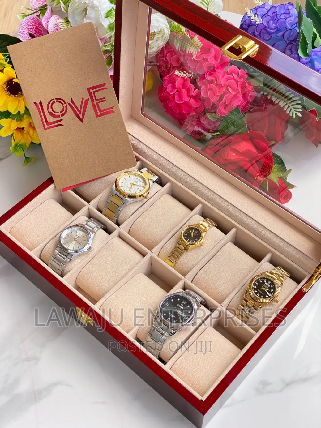 Wooden Watch Organizer Gift Pack
