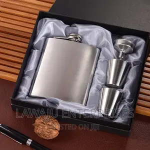 Silver Whiskey Flask Set