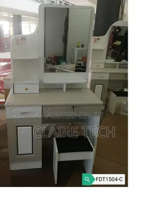 White Dressing Table With Fixed Mirror