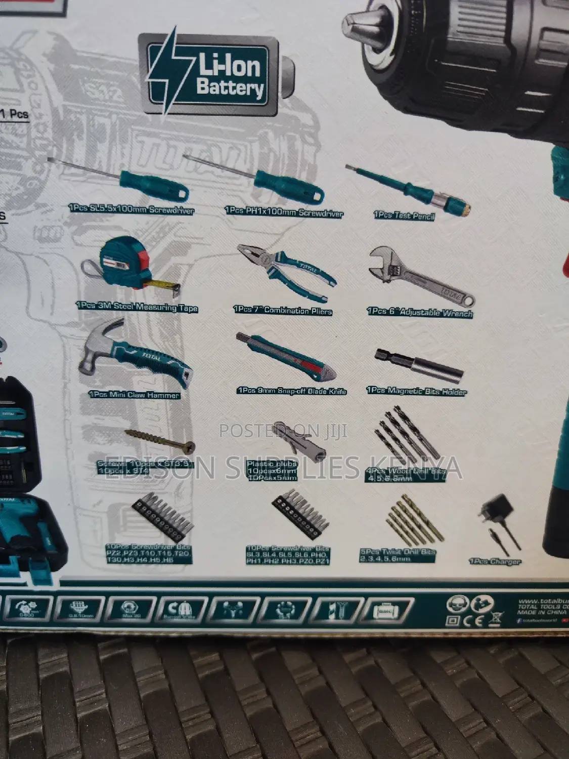 Total Cordless Drill Tools Set Total 81pcs Tools Set