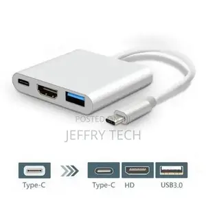 USB C to HDMI Multiport Adapter,3-in-1 Type-C Hub to HDMI 