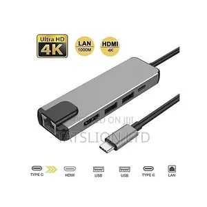 5 in 1 USB Type C Hub USB C Hub to Gigabit Ethernet Rj45