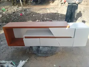 6ft Brown-White Tv Stand
