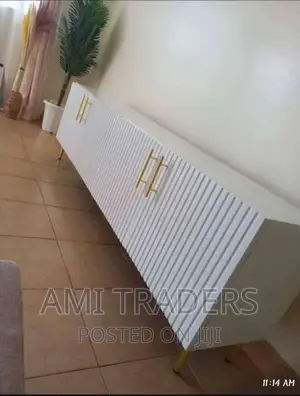 Golden White Tv Stand (6 Ft)