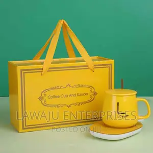 Yellow Electric Ceramic Cup Heater Gift Set