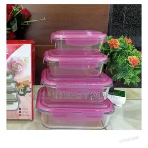 4PCS Glass Food Containers/ Food Storage Set
