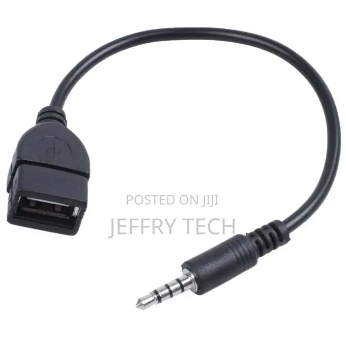 USB Jack, AUX, 3.5 Mm Jack for Audio Data Charging Cable Bla
