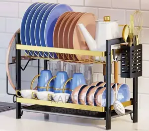 2 Layer Dishrack Golden Black 