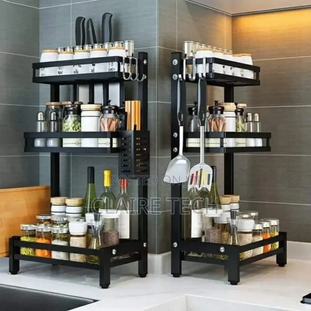 Black 3 Layer Spice Rack 