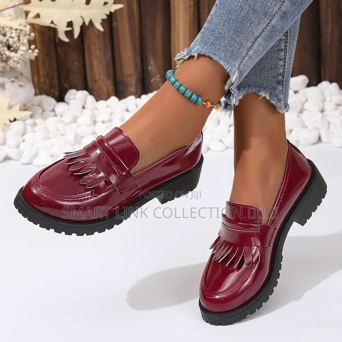 Double Sole Wet Look Brogues