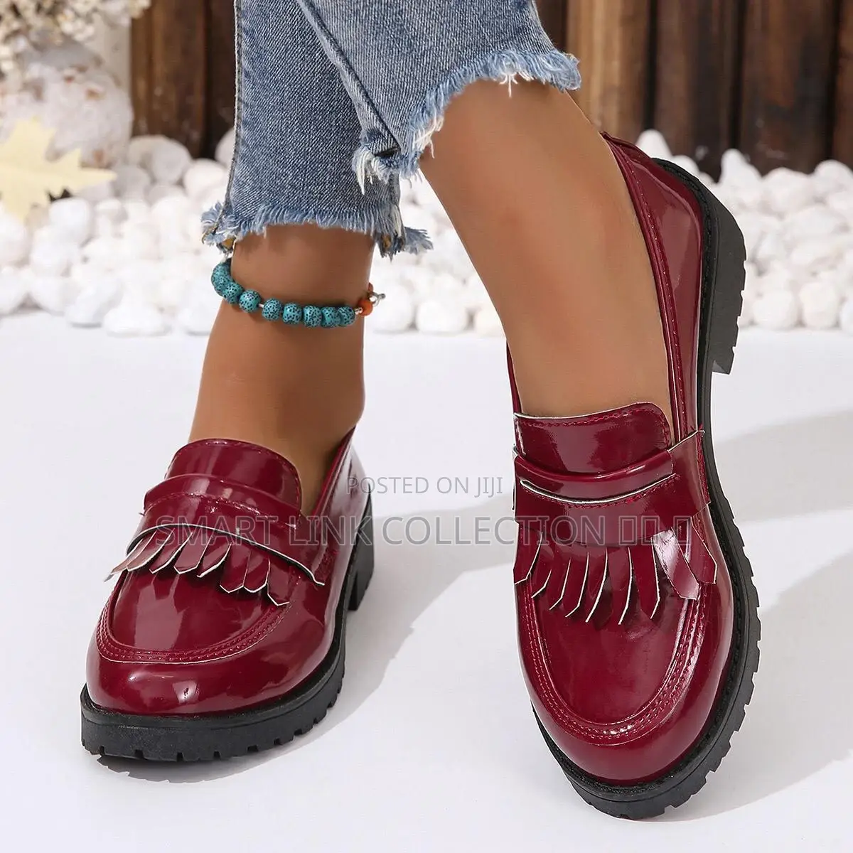Double Sole Wet Look Brogues