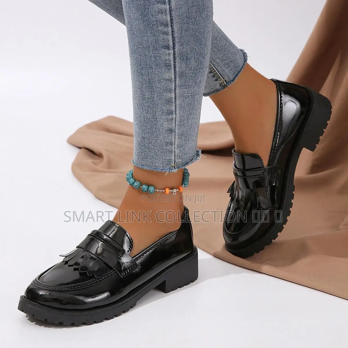 Double Sole Wet Look Brogues