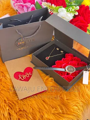 Black Strap Ladies Watch Gift Package