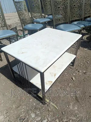 Marble Coffee Table, Powder Coated.