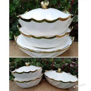 3 Ceramic Soup Serving Pots