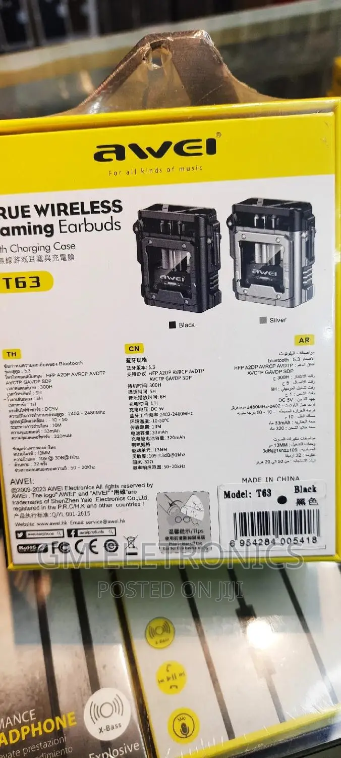 Awei T63 Wireless Earbuds.