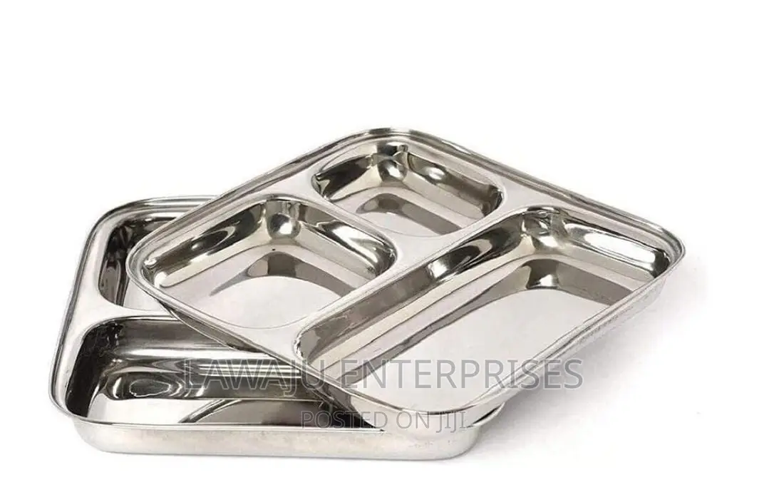 Square Stainless Steel Partitioned Plate