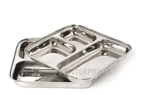 Square Stainless Steel Partitioned Plate