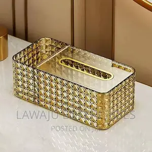 Gold Acrylic Crystal Napkin Holder