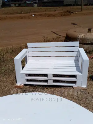 2seater Pallets White Sofa