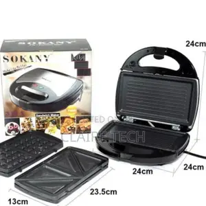 SK-302 Black SOKANY 3 in 1sandwich Maker 