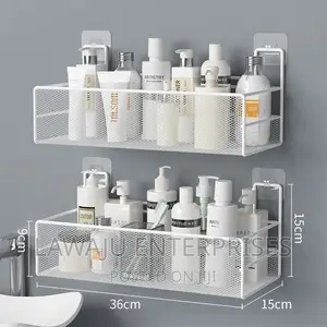 White Wire Mesh Bathroom Organizer