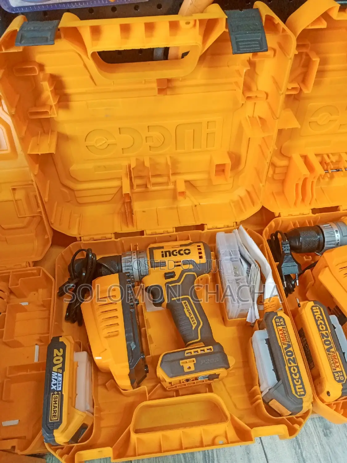 Ingco Brushless Portable Drill With Two 20V Battery