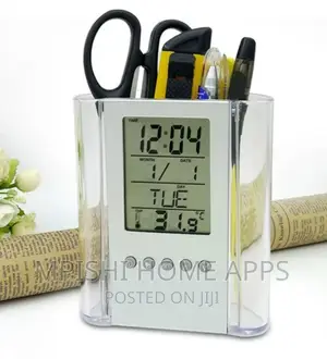 Digital Clock Pen Holder