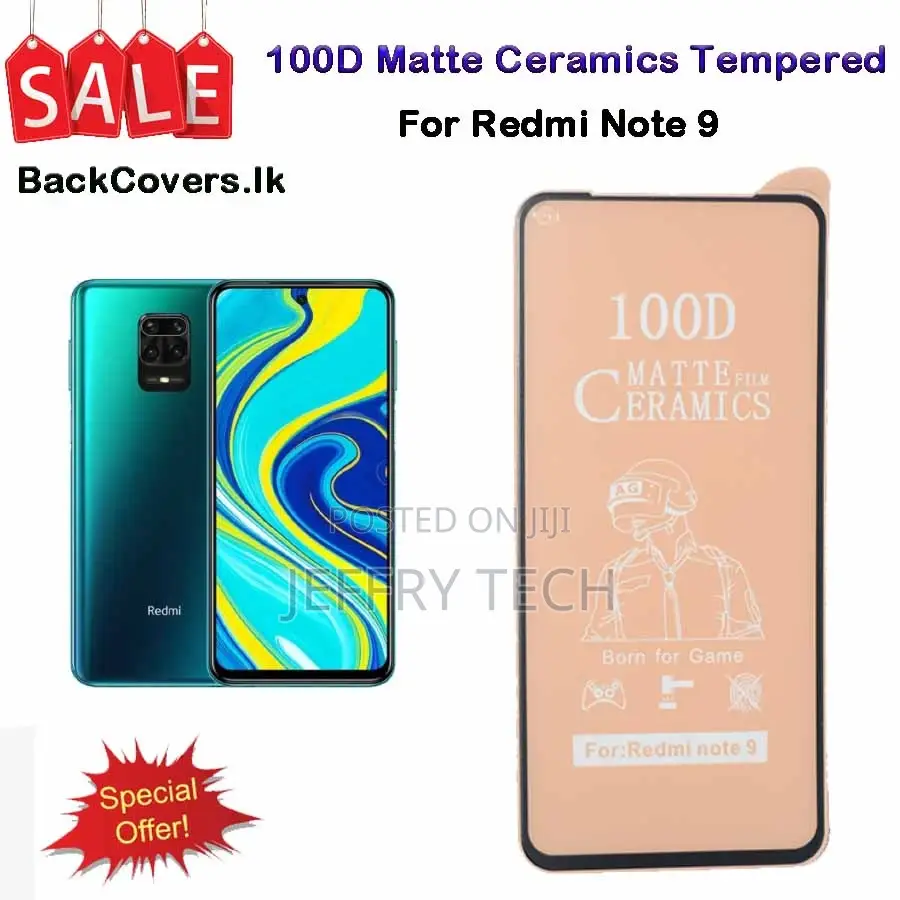 Redmi Note 9 Matte Ceramics Tempered Glass / Screen Protecto