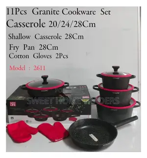 11 PCS Ucc Granite Cookware Set , Available