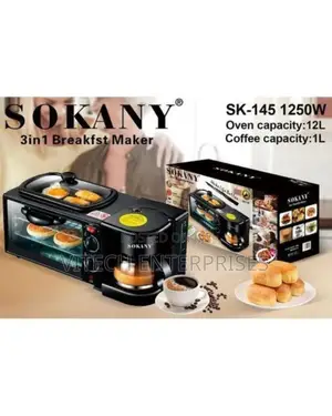 Sokany 3 in 1 Breakfast Maker ;Coffee Maker,Oven Toster